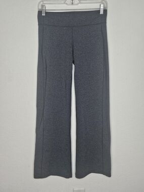 Athleta Kickbooty Wide Leg Flare Yoga Pants High Waisted Charcoal Inside Pocket